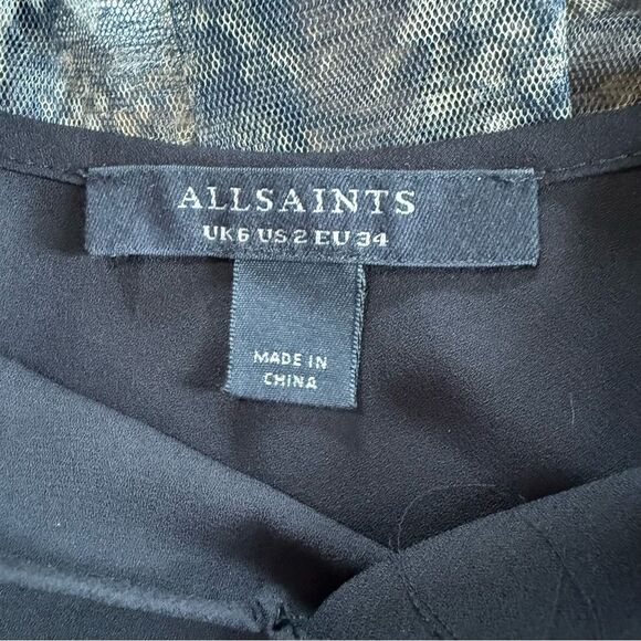 ALLSAINTS Perri Noche Tulle Top Blouse Animal Print 2 - Picture 9 of 9
